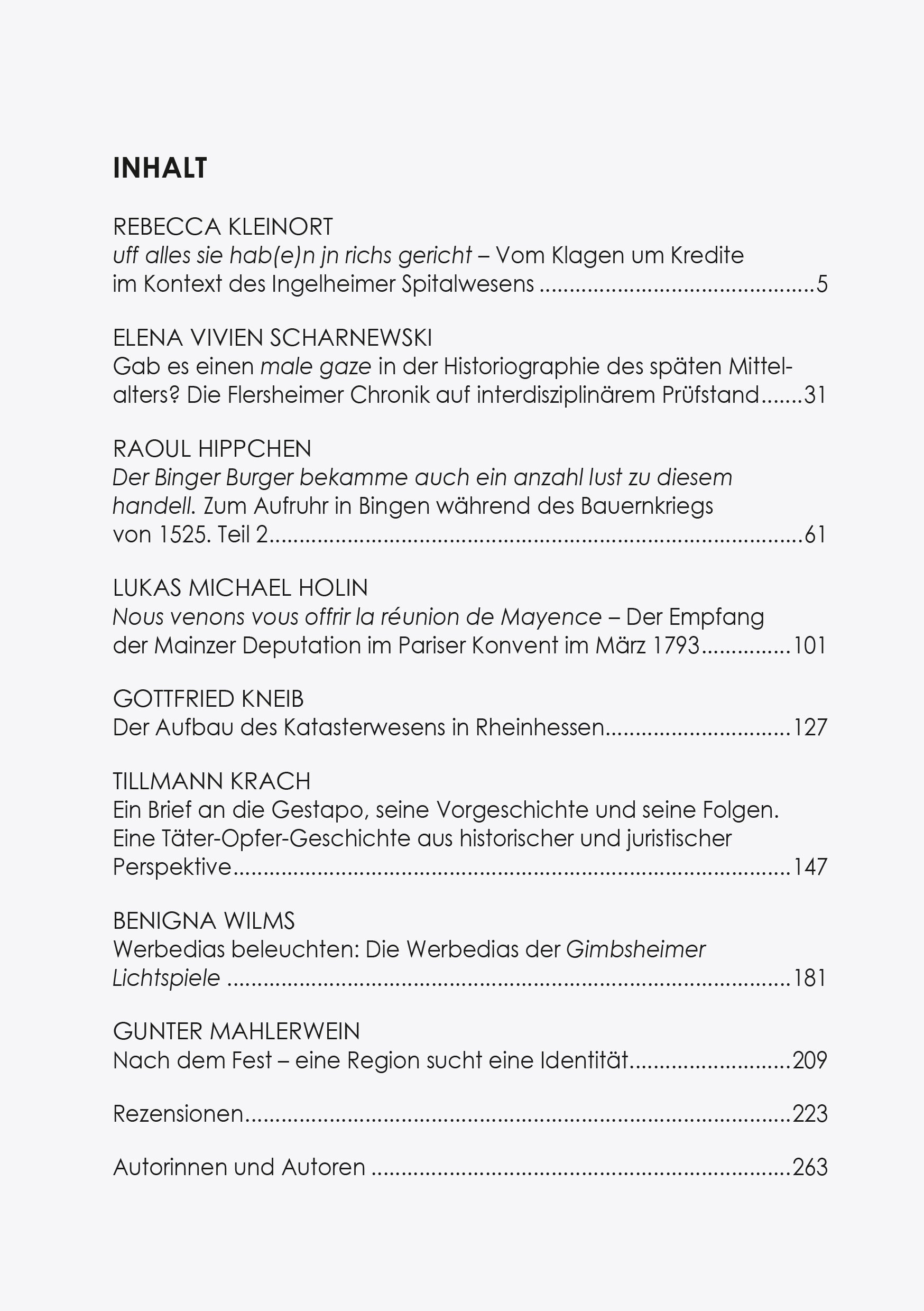 Zeitschrift für die Geschichte Rheinhessens, Band 3/2026