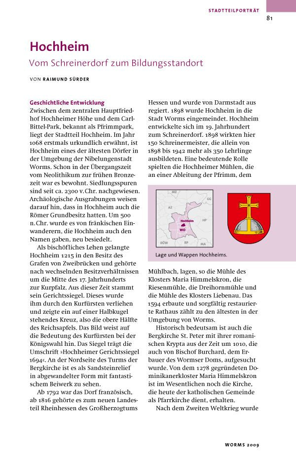 Worms 2009 - Heimatjahrbuch für die Stadt Worms